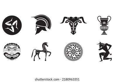 Greek key element design and ornamental art