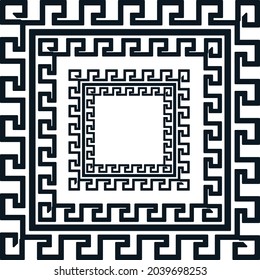 Greek key frame with background art