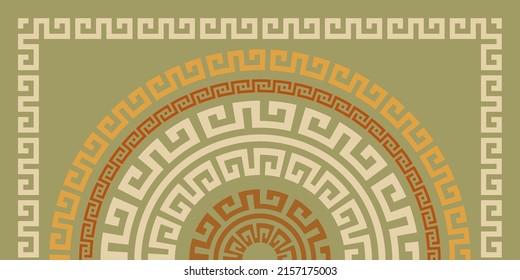 Greek key frame collection. Decorative ancient meander, Greece border ornament set with repeated geometric motif. Vector EPS10.
