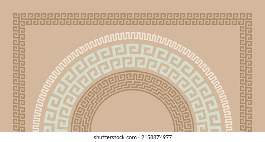 Greek key frame collection. Decorative ancient meander, Greece ornamental set with repeated pattern geometric motif. Vector EPS10.