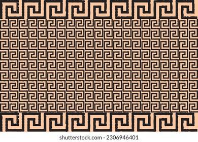 Greek Key Geometric Pattern with Textile Background