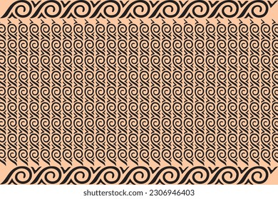 Greek Key Geometric Pattern with Textile Background