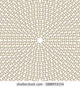 Greek key golden round pattern. Typical egyptian, assyrian and greek motives circle texture. Arabic geometric background. Islamic Art. Abstract geometric. Vector and illustration.