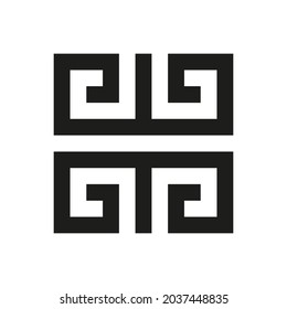 Greek Key Logo. Greek Motives Vector Symbol.