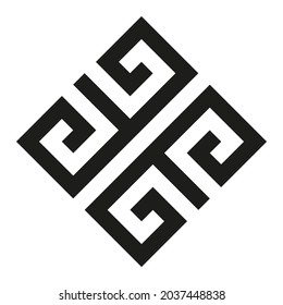 Greek Key Logo. Greek Motives Vector Symbol.