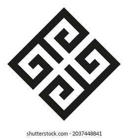 Greek Key Logo. Greek Motives Vector Symbol.