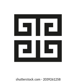 Greek Key Logo. Greek Motives Vector Symbol.