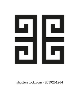 Greek Key Logo. Greek Motives Vector Symbol.