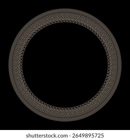 A chave grega é sinuosa. Padrões de Ouro da Grécia, Roma Antiga. Meandro clássico da onda grega. Arredondar quadro grego. Circular a fronteira europeia. Na forma de onda. Onda vitruviana. Para têxteis, gravura, bordado