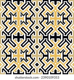 Greek key meanders zigzag lines seamless pattern. Modern geometric vector background with trendy ornaments, ancient greece symbols, signs. Repeat tribal ethnic backdrop. Isolated design on white.