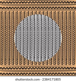 Greek Key Pattern and Chinese Material Border with Textile Clothes for Social Media Template Background.