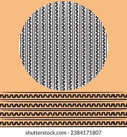 Greek Key Pattern and Chinese Material Border with Textile Clothes for Social Media Template Background.