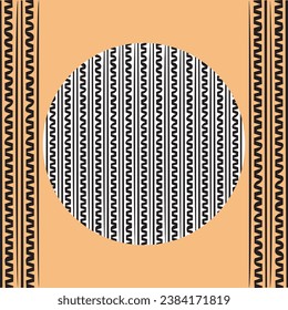 Patrón de clave griega y borde de material chino con ropa textil para fondo de plantilla de medios sociales.