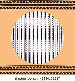 Griechisches Schlüsselmuster und chinesische Materialgrenze mit Textilbekleidung für Vorlagenhintergrund in sozialen Medien.