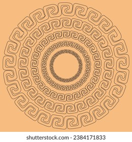 Greek Key Pattern and Chinese Material Border with Textile Clothes for Social Media Template Background.