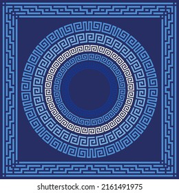 Greek key pattern frame collection. Decorative ancient meander, greece border ornamental set with repeated geometric motif. Vector EPS10.