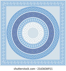 Greek key pattern frame collection. Decorative ancient meander, Greece border ornamental set with repeated geometric motif. Vector EPS10.