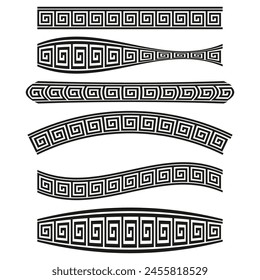 Greek key patterns. Vector meander borders. Classic decorative designs.