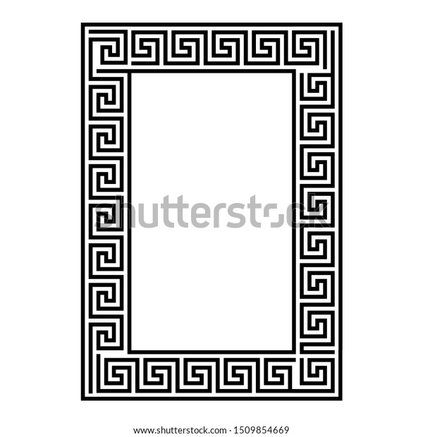 Greek Key Rectangle Frame Greek Border: vector de stock (libre de ...