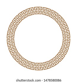 Greek key round frame. Greek border. Vector