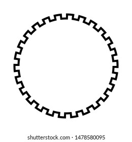 Greek key round frame. Greek border. Vector