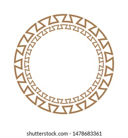 Greek key round frame. Greek border. Vector