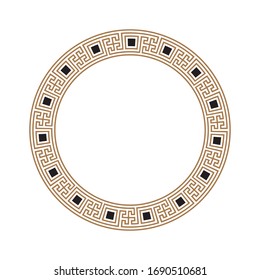 Greek Key Round Frame Greek Border Stock Vector (Royalty Free ...