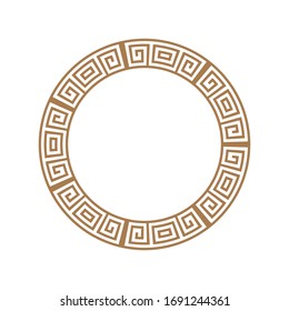 Greek Key Round Frame Greek Border Stock Vector (Royalty Free) 1696177558