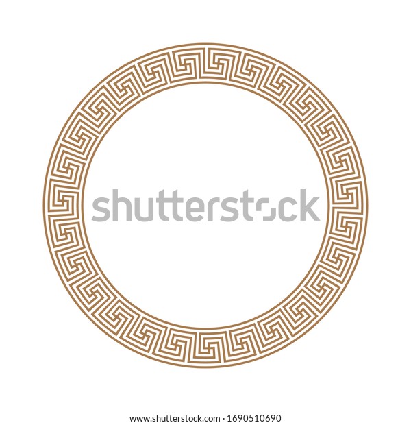 Greek Key Round Frame Greek Border Stock Vector (Royalty Free ...