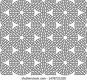 Greek key round seamless pattern. Greek texture. Vector