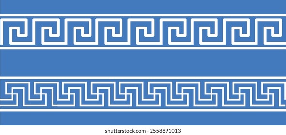 Greek key seamless band motif-textile design pattern