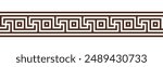 Greek key seamless border pattern collection. Decorative ancient meander, Greece ornament with repeated geometric motifs. Vector EPS10.