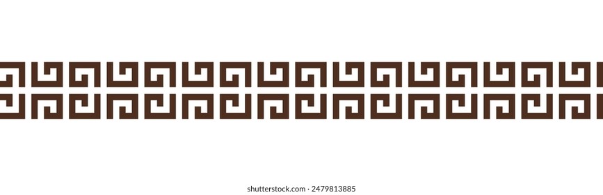 Greek key seamless border pattern collection. Decorative ancient meander, Greece ornament with repeated geometric motifs. Vector EPS10.