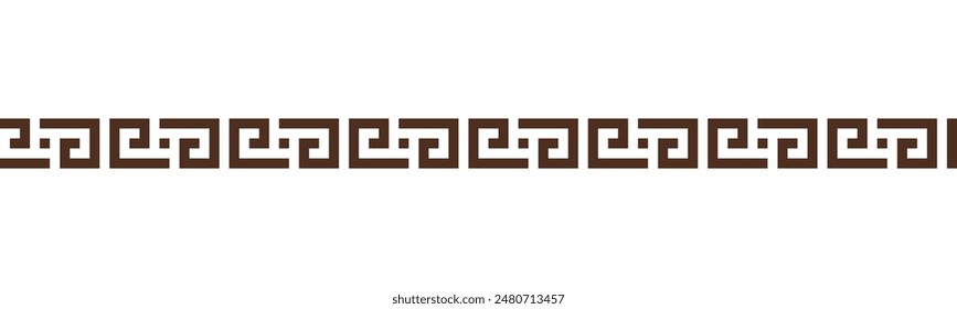 Greek key seamless border pattern collection. Decorative ancient meander, Greece ornament with repeated geometric motifs. Vector EPS10.