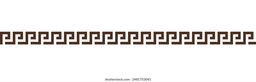 Greek key seamless border pattern collection. Decorative ancient meander, Greece ornament with repeated geometric motifs. Vector EPS10.