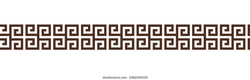 Greek key seamless border pattern collection. Decorative ancient meander, Greece ornament with repeated geometric motifs. Vector EPS10.