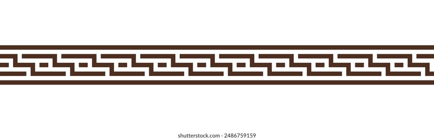 Greek key seamless border pattern collection. Decorative ancient meander, Greece ornament with repeated geometric motifs. Vector EPS10.