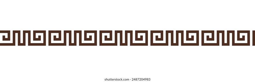 Greek key seamless border pattern collection. Decorative ancient meander, Greece ornament with repeated geometric motifs. Vector EPS10.