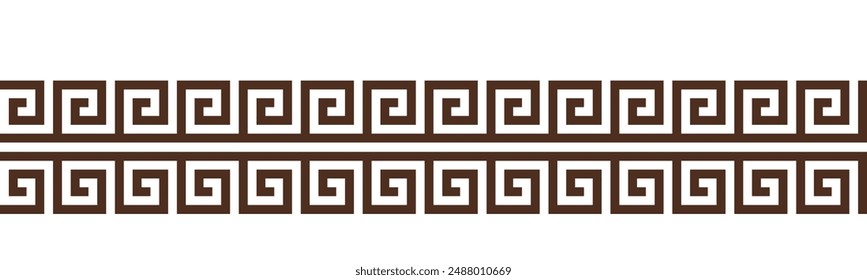 Colección de patrón de borde sin fisuras clave griega. Mezclilla antigua decorativa, adorno de Grecia con motivos geométricos repetidos. Vector EPS10.