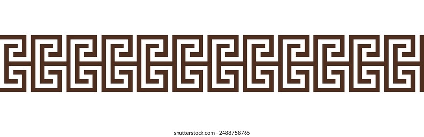 Greek key seamless border pattern collection. Decorative ancient meander, Greece ornament with repeated geometric motifs. Vector EPS10.