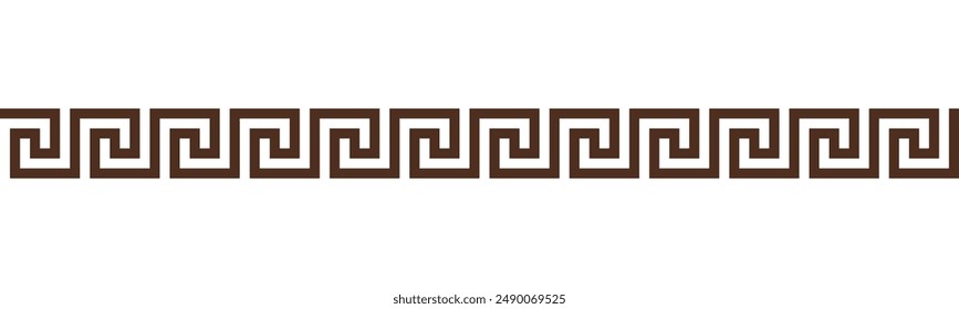 Greek key seamless border pattern collection. Decorative ancient meander, Greece ornament with repeated geometric motifs. Vector EPS10.