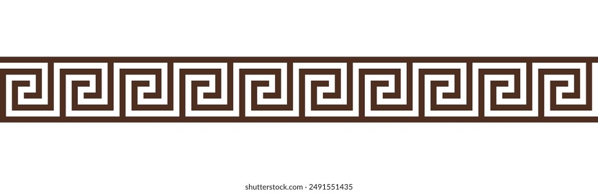 Colección de patrón de borde sin fisuras clave griega. Mezclilla antigua decorativa, adorno de Grecia con motivos geométricos repetidos. Vector EPS10.