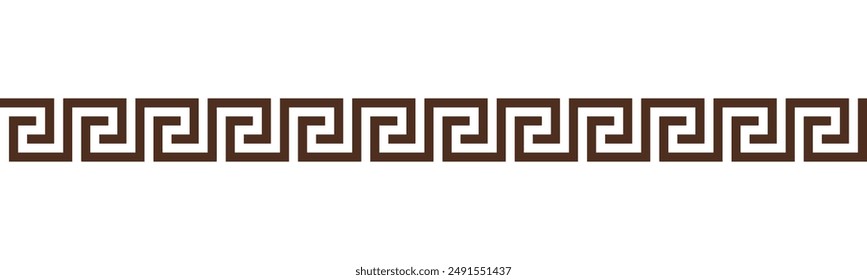 Greek key seamless border pattern collection. Decorative ancient meander, Greece ornament with repeated geometric motifs. Vector EPS10.