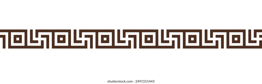Greek key seamless border pattern collection. Decorative ancient meander, Greece ornament with repeated geometric motifs. Vector EPS10.