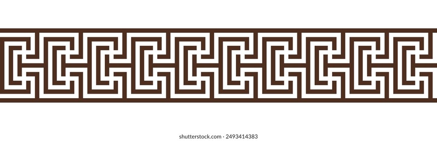 Greek key seamless border pattern collection. Decorative ancient meander, Greece ornament with repeated geometric motifs. Vector EPS10.