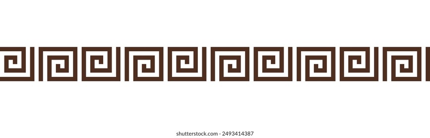 Greek key seamless border pattern collection. Decorative ancient meander, Greece ornament with repeated geometric motifs. Vector EPS10.