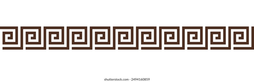 Greek key seamless border pattern collection. Decorative ancient meander, Greece ornament with repeated geometric motifs. Vector EPS10.