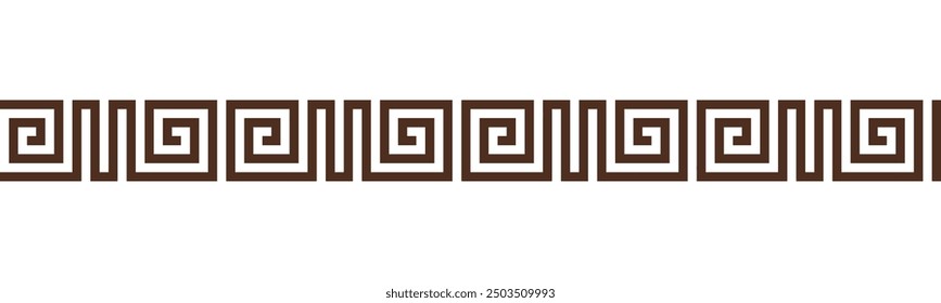 Greek key seamless border pattern collection. Decorative ancient meander, Greece ornament with repeated geometric motifs. Vector EPS10.