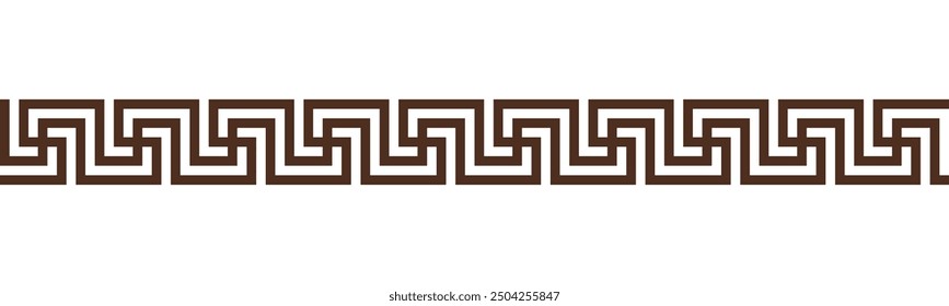 Greek key seamless border pattern collection. Decorative ancient meander, Greece ornament with repeated geometric motifs. Vector EPS10.