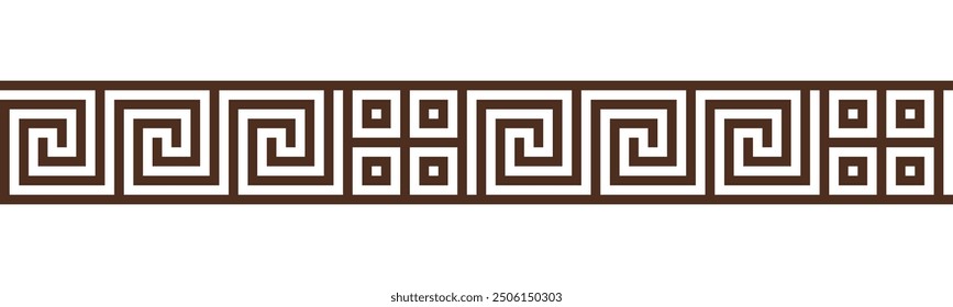 Greek key seamless border pattern collection. Decorative ancient meander, Greece ornament with repeated geometric motifs. Vector EPS10.